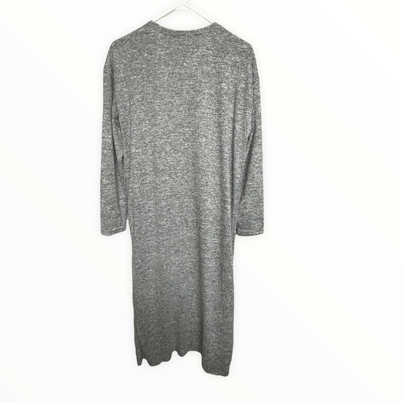 Nasty Gal Grey Heathered Longline Maxi Cardigan - Size 4 - Picture 3 of 6